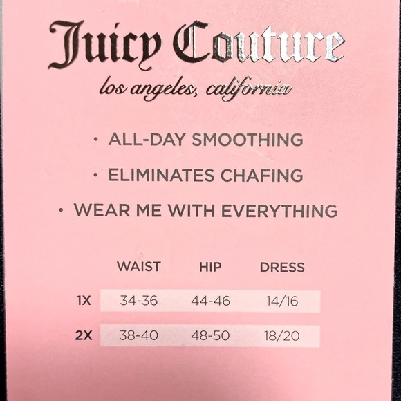 Juicy Couture Seamless Shaping Biker Shorts Slimming Set Black Beige NWT Size 1X - Picture 8 of 8